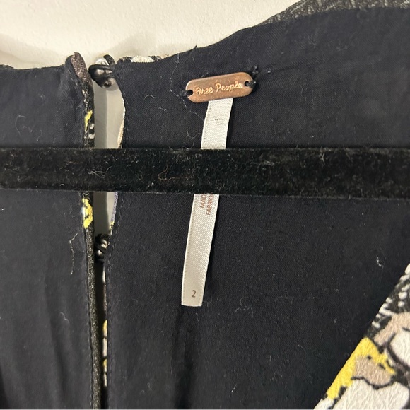 Free People All I Got Black Floral Printe Dav-Neck Bohemian Maxi Dress - Picture 7 of 11